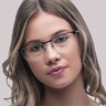 RB6513 Black On Silver MetalEyeglass Frames for Women for Glasses Direct
