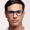 LV 5050 Grey Blue PlasticEyeglass Frames for Men for Glasses Direct