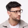 EA1157 Matte Gunmetal MetalEyeglass Frames for Men for Glasses Direct