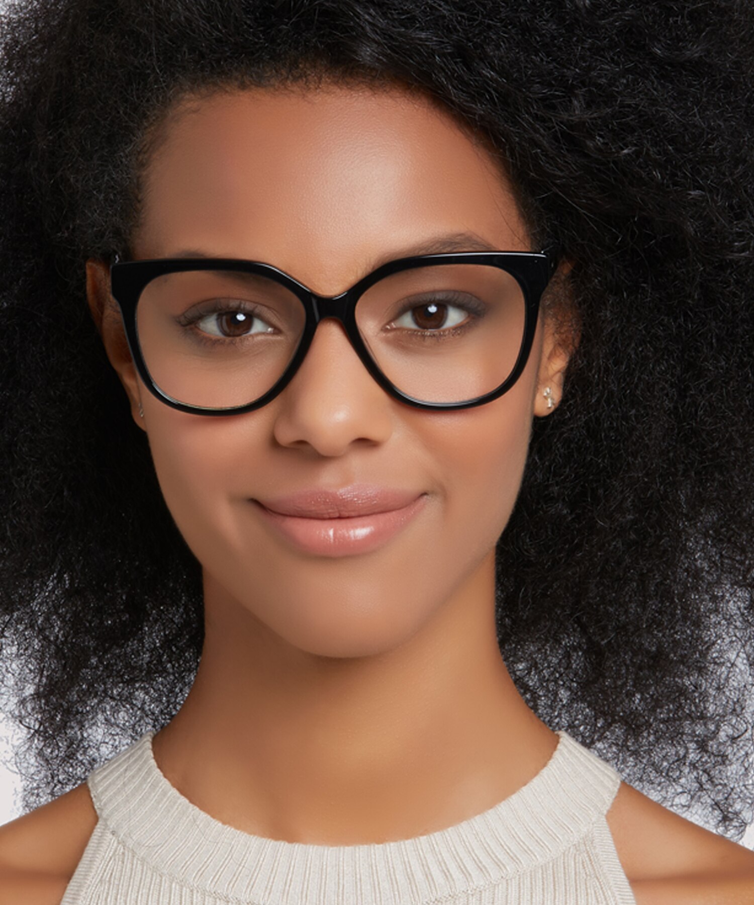 Glasses Direct ™ -Ciara Cat Eye Shiny Black Glasses for Women