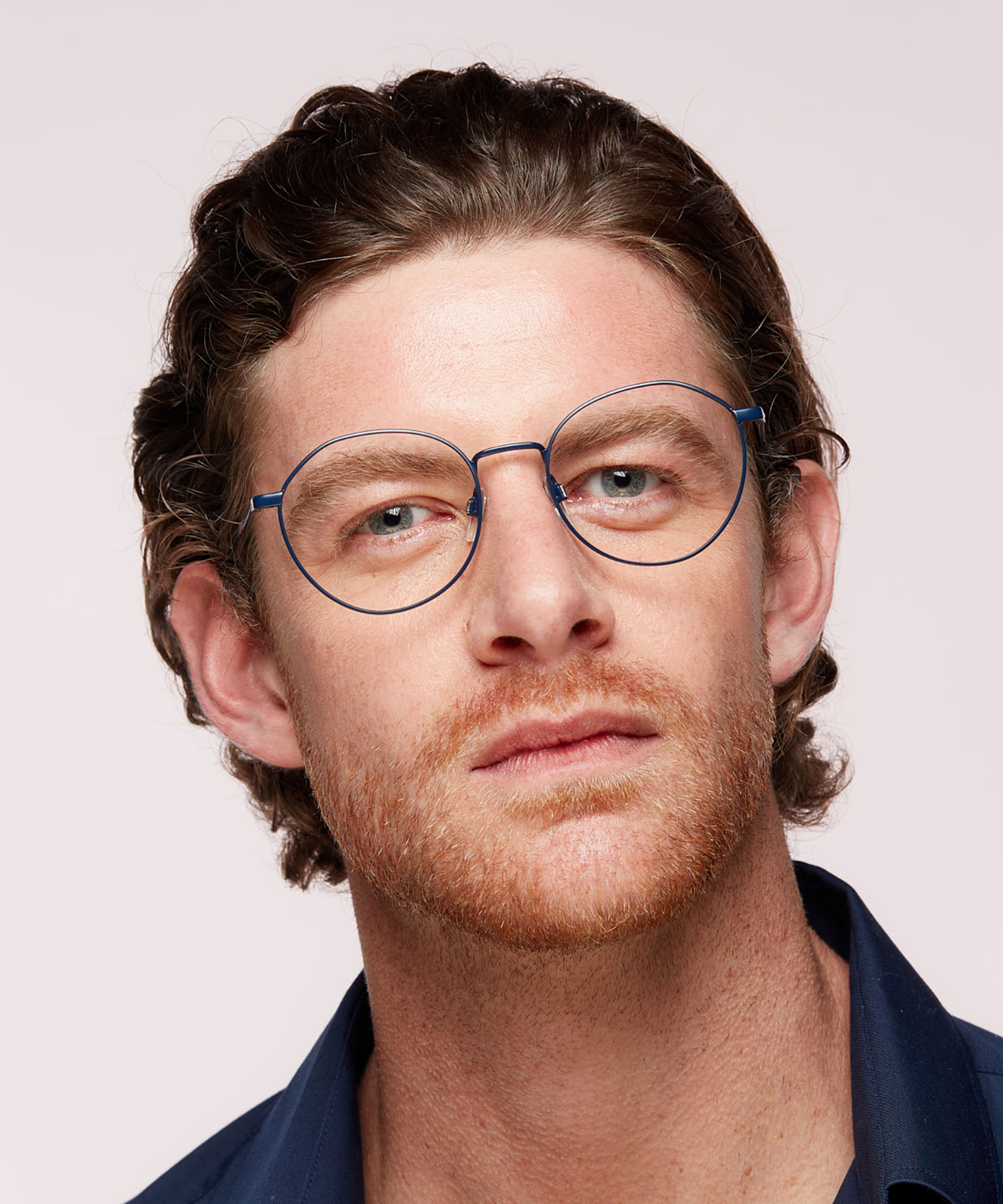 LV 1059 Blue MetalEyeglass Frames for Men for Glasses Direct