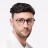 Kasia Crystal Grey PlasticEyeglass Frames for Men for Glasses Direct