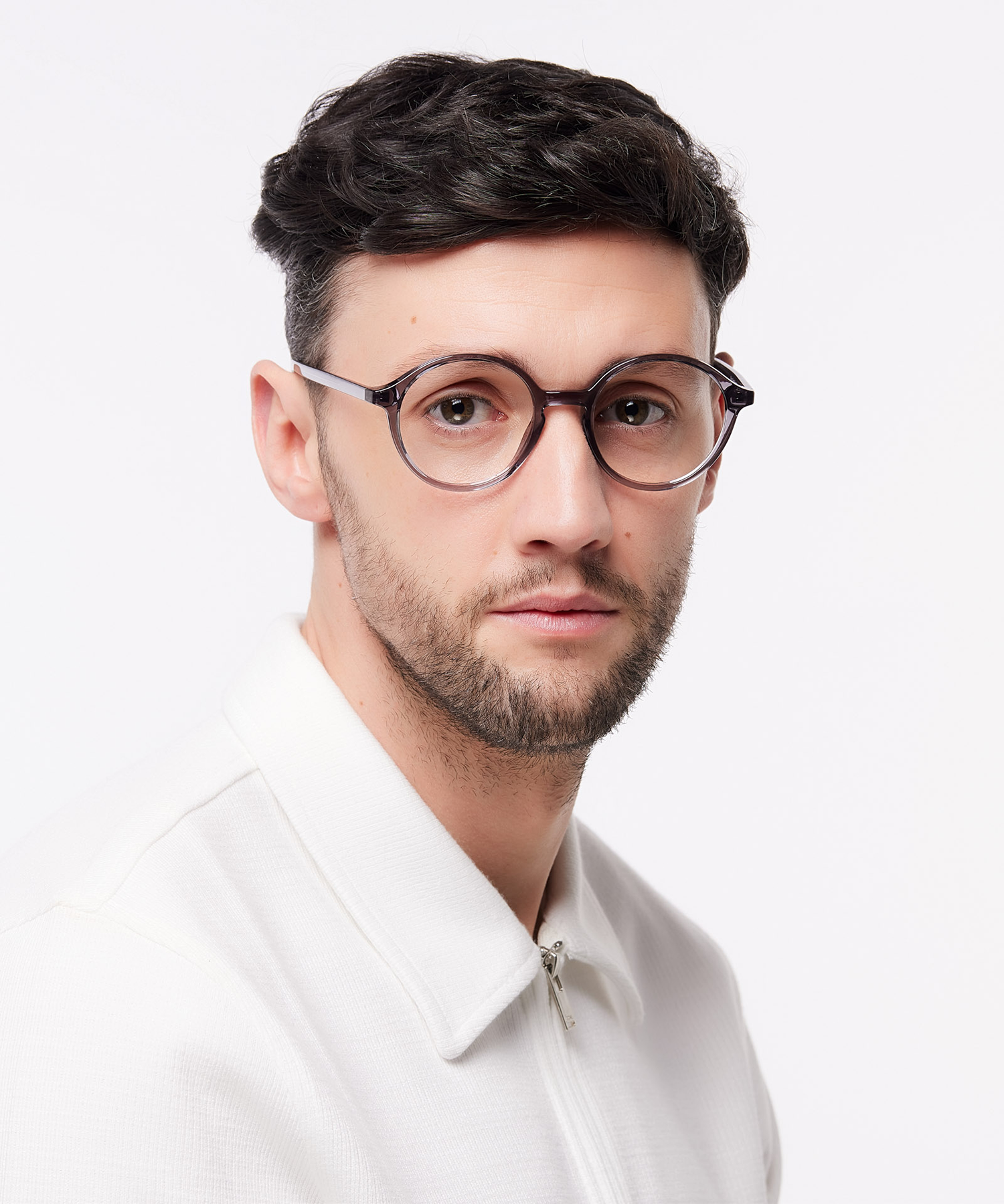 Kasia Crystal Grey PlasticEyeglass Frames for Men for Glasses Direct