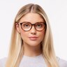 BMNG Satin Brown Tortoise PlasticEyeglass Frames for Women for Glasses Direct