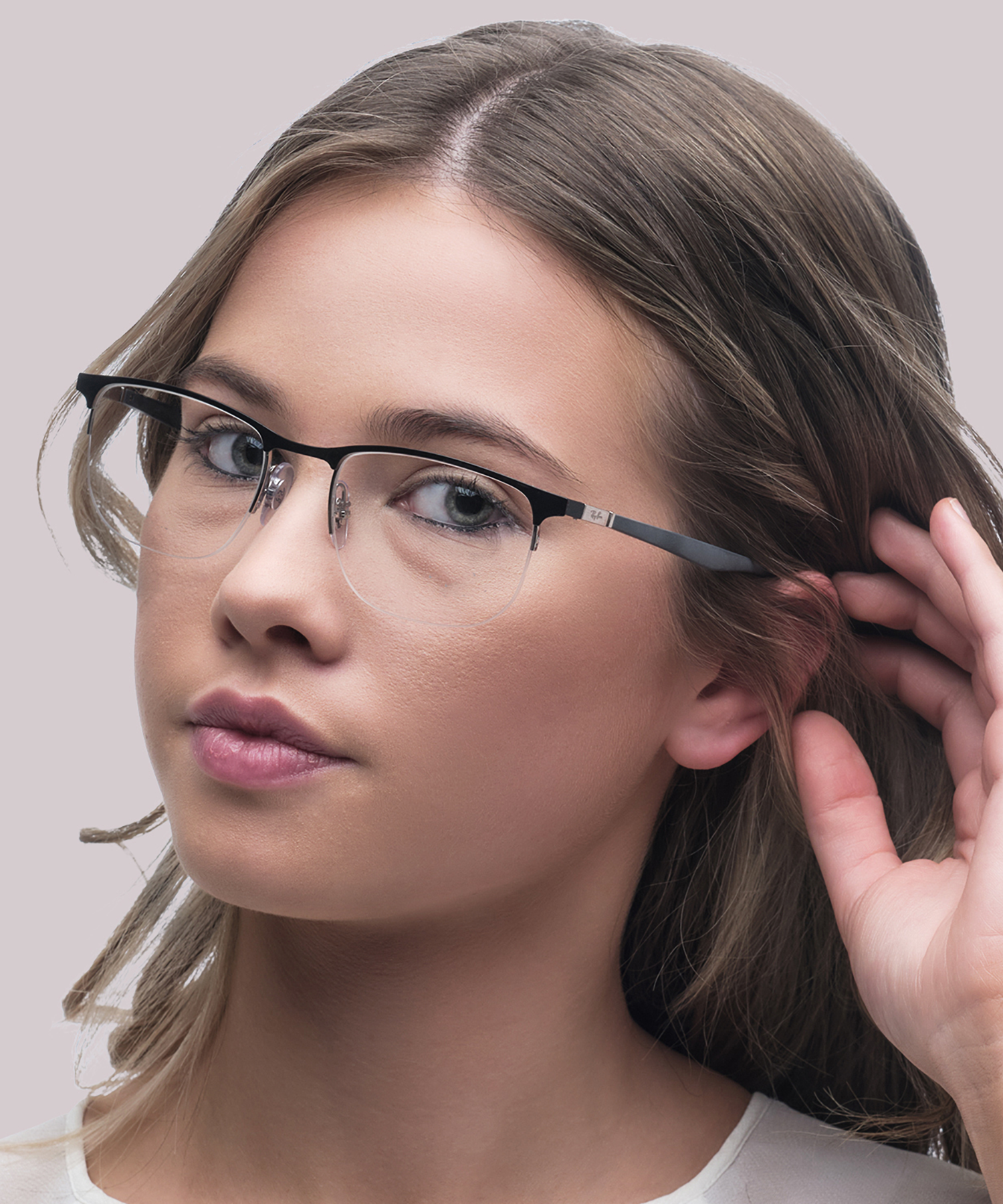 RB6513 Black On Silver MetalEyeglass Frames for Women for Glasses Direct