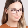 Aviana Purple Havana & Silver AcetateEyeglass Frames for Women for Glasses Direct