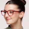 PLD D453 Red PlasticEyeglass Frames for Women for Glasses Direct