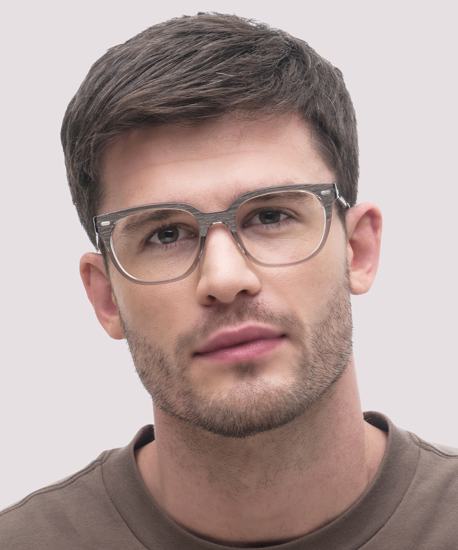 Hanwell Grey Wood & Crystal Grey AcetateEyeglass Frames for Men for Glasses Direct