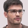Hanwell Grey Wood & Crystal Grey AcetateEyeglass Frames for Men for Glasses Direct
