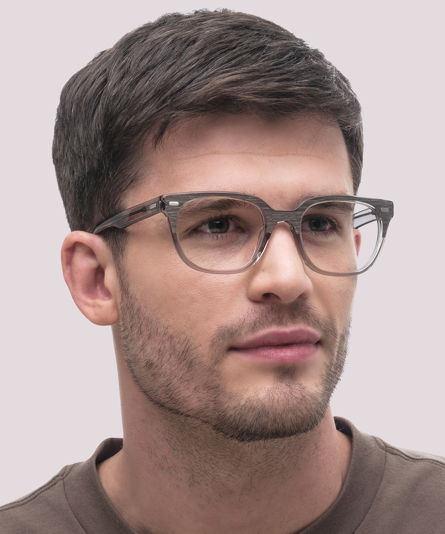 Hanwell Grey Wood & Crystal Grey AcetateEyeglass Frames for Men for Glasses Direct
