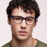 DG3380 Blue On Blue Havana AcetateEyeglass Frames for Men for Glasses Direct