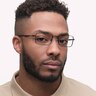 EA1153 Matte Black MetalEyeglass Frames for Men for Glasses Direct