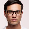 PLD D497 Black PlasticEyeglass Frames for Men for Glasses Direct