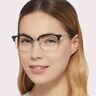 RB7216 Black On Silver PlasticEyeglass Frames for Women for Glasses Direct