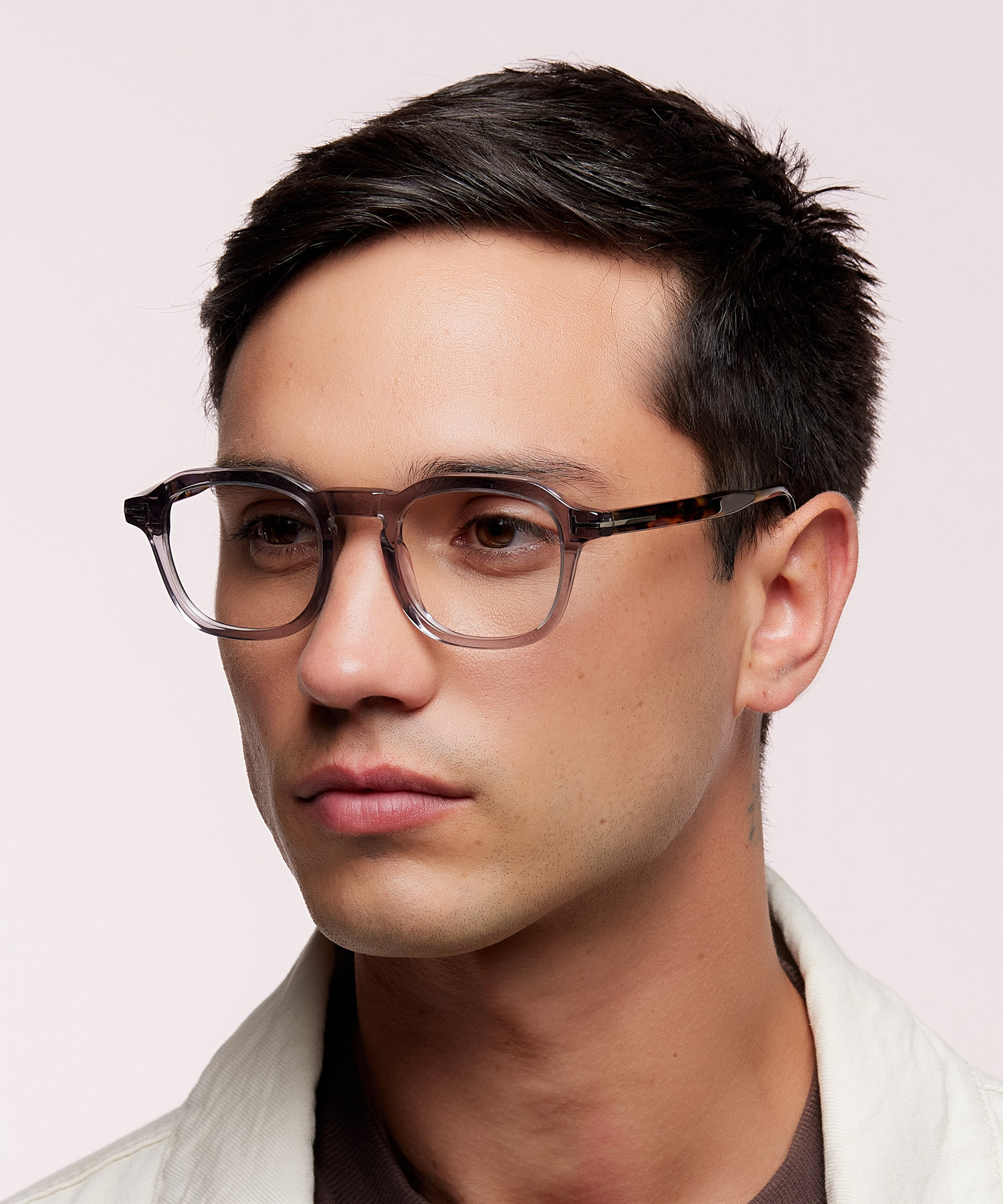FT5836-B Grey AcetateEyeglass Frames for Men for Glasses Direct
