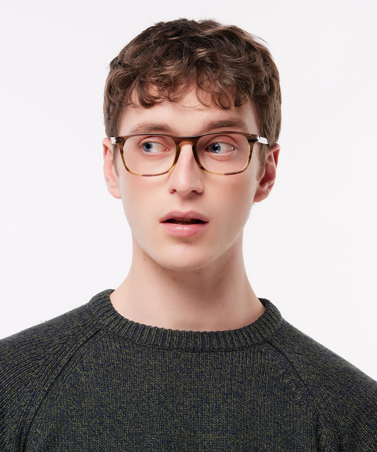 PO3344V Striped Brown AcetateEyeglass Frames for Men for Glasses Direct