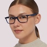 RB7047 Transparent Blue PlasticEyeglass Frames for Women for Glasses Direct