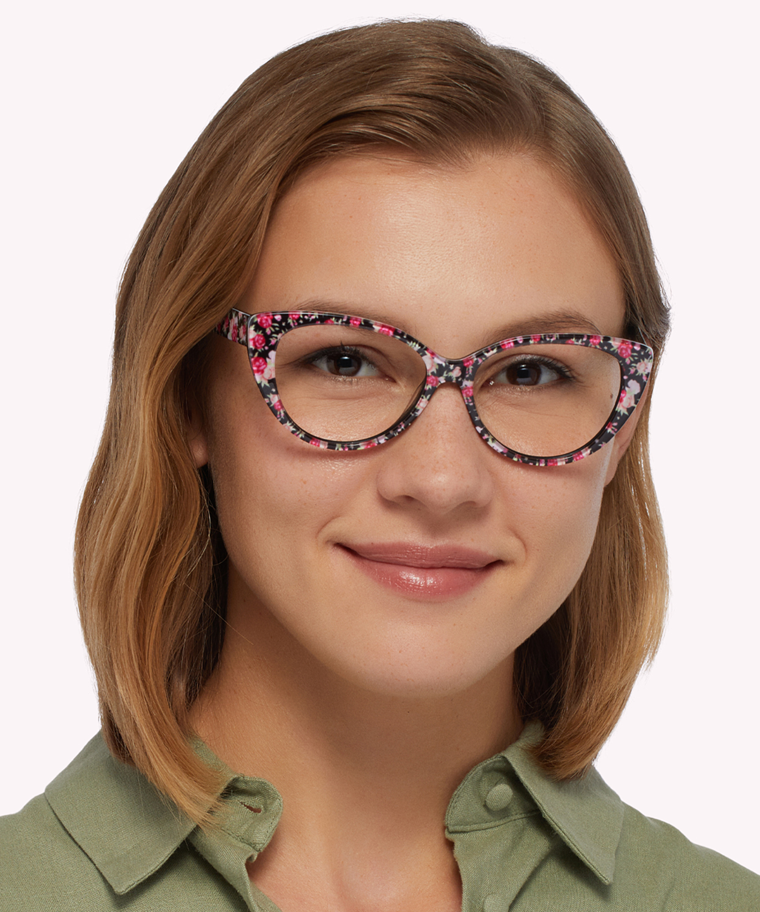 Frida Shiny Black Flower AcetateEyeglass Frames for Women for Glasses Direct