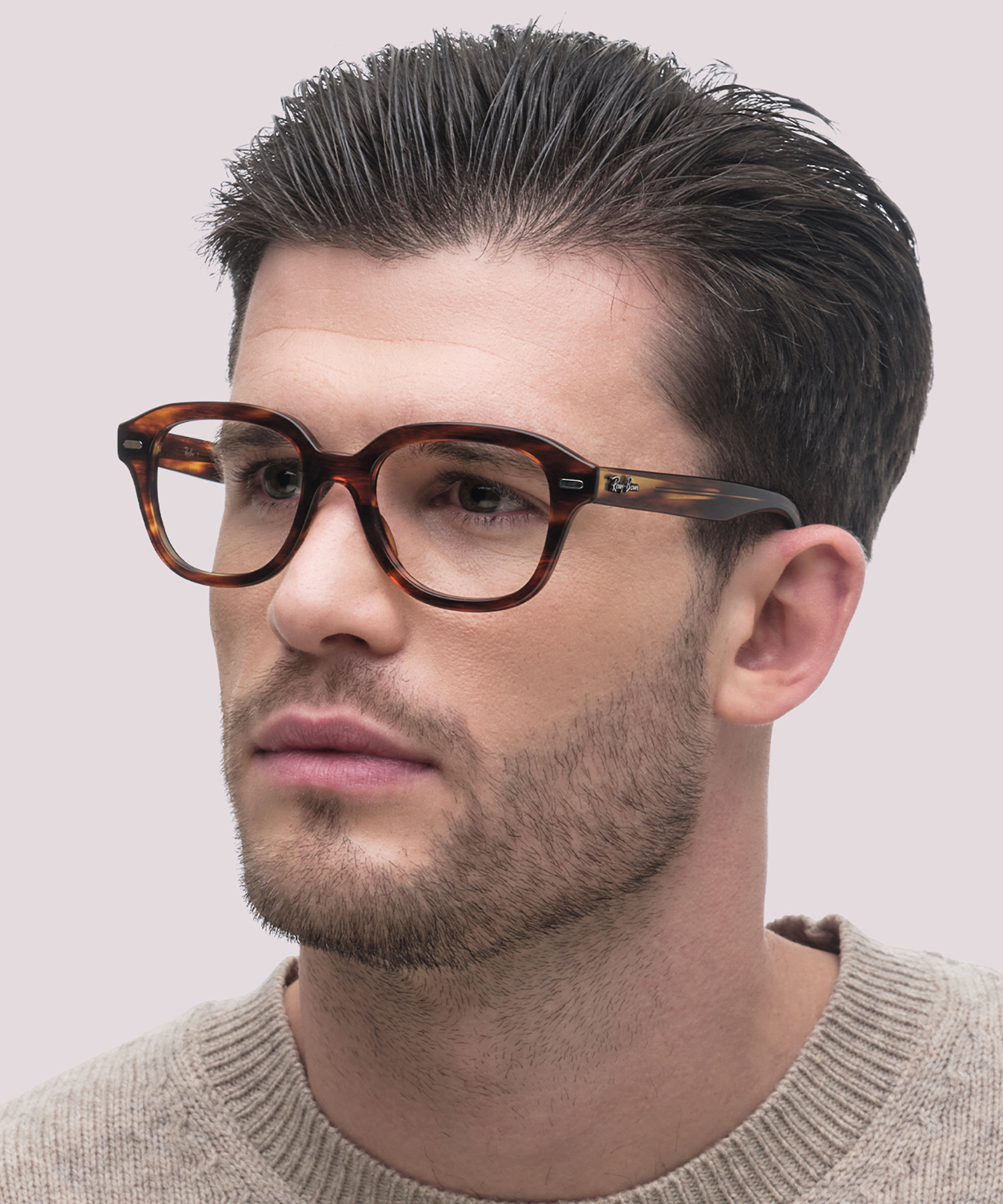 RB7215 Striped Havana PlasticEyeglass Frames for Men for Glasses Direct