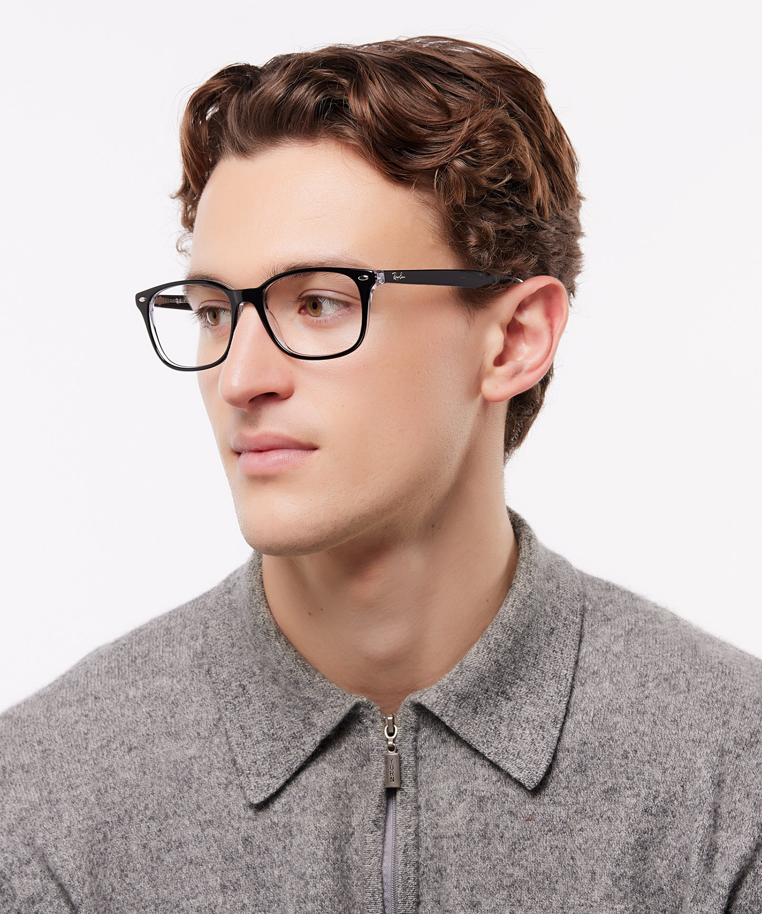 RB5375 Black On Transparent AcetateEyeglass Frames for Men for Glasses Direct