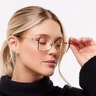 Kenna Gold & Black MetalEyeglass Frames for Women for Glasses Direct