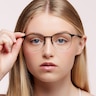 RB6375 Black On Silver MetalEyeglass Frames for Women for Glasses Direct