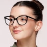 PLD D504 Black PlasticEyeglass Frames for Women for Glasses Direct