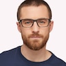 Metalink Satin Grey Smoke PlasticEyeglass Frames for Men for Glasses Direct