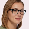 Diallo Black & Blue PlasticEyeglass Frames for Women for Glasses Direct