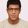 Dalston Shiny Grey Stripes AcetateEyeglass Frames for Men for Glasses Direct