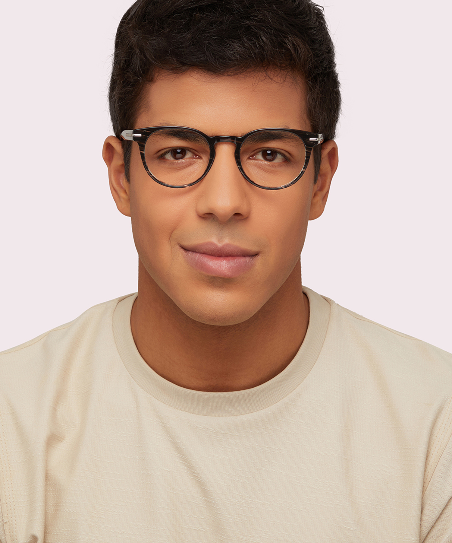 Dalston Shiny Grey Stripes AcetateEyeglass Frames for Men for Glasses Direct