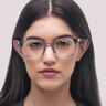 PO3263V Transparent Grey AcetateEyeglass Frames for Women for Glasses Direct