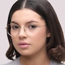 Harlan Satin Gold MetalEyeglass Frames for Women for Glasses Direct