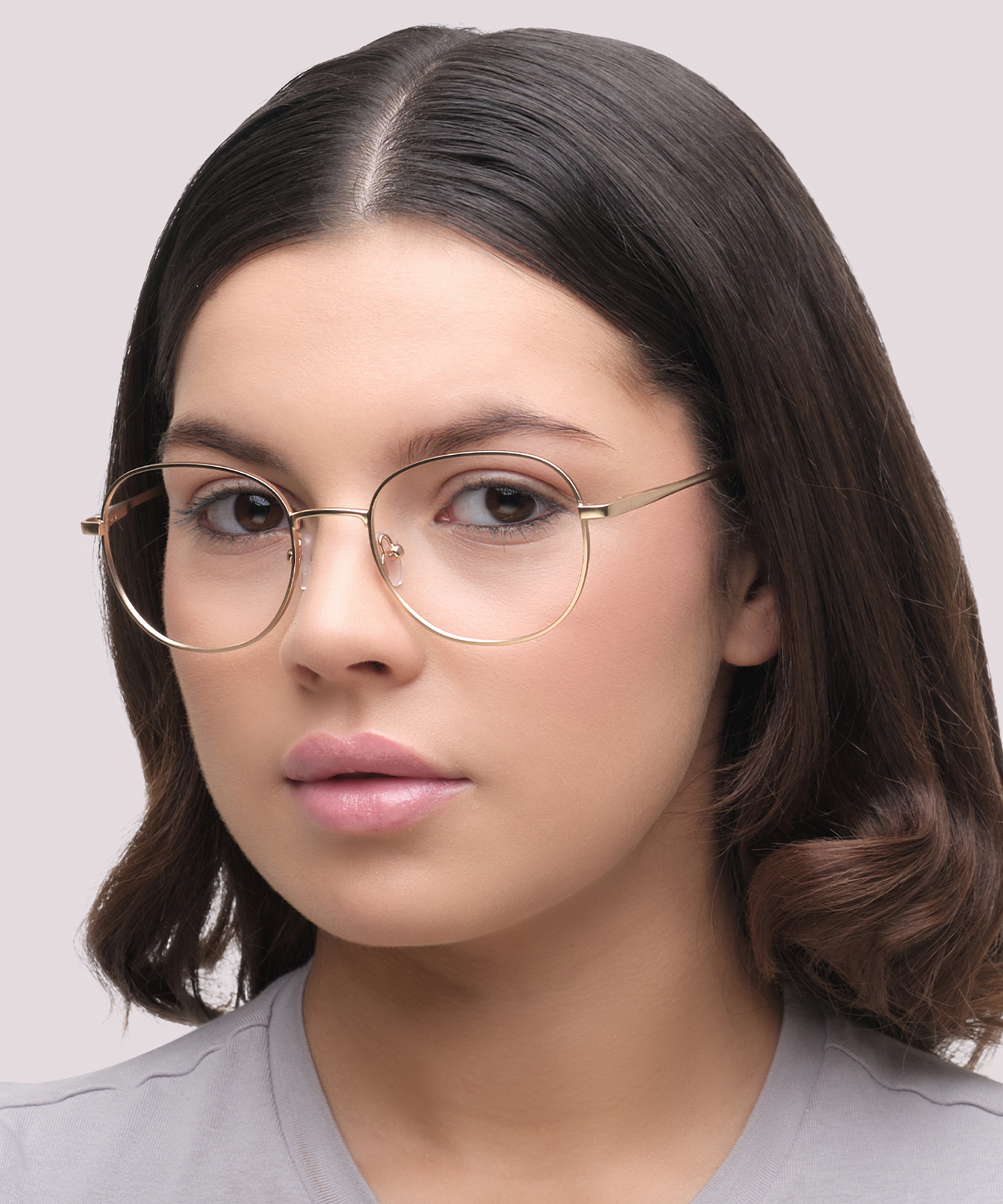 Harlan Satin Gold MetalEyeglass Frames for Women for Glasses Direct