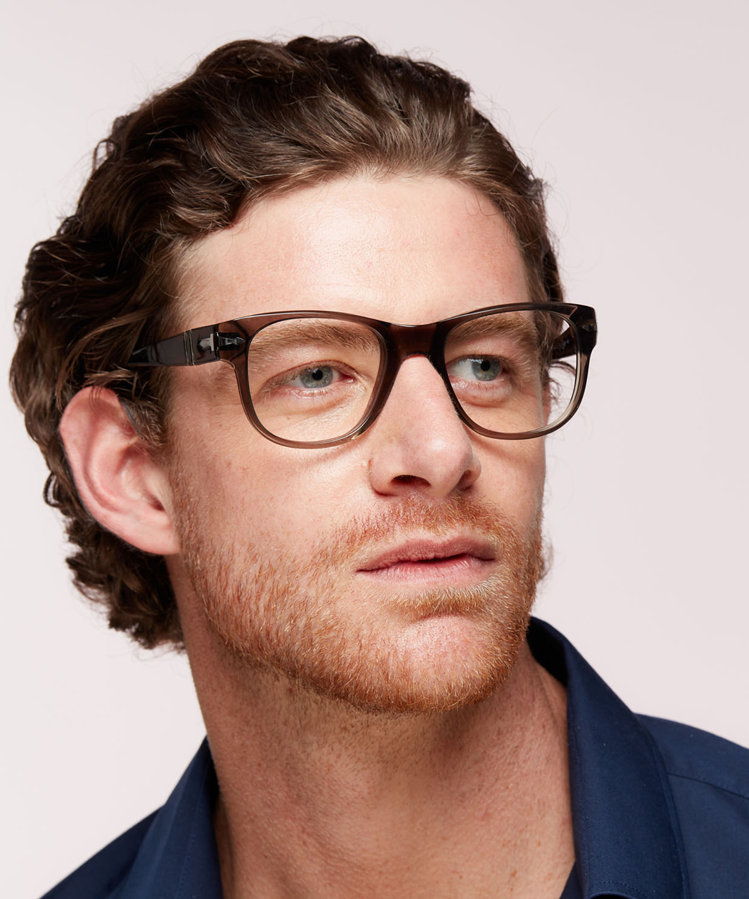 PO3312V Transparent Taupe Gray AcetateEyeglass Frames for Men for Glasses Direct