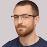 Digby Matte Blue MetalEyeglass Frames for Men for Glasses Direct