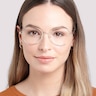 Aida Shiny Gold MetalEyeglass Frames for Women for Glasses Direct