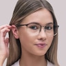 RB6421 Black On Silver MetalEyeglass Frames for Women for Glasses Direct