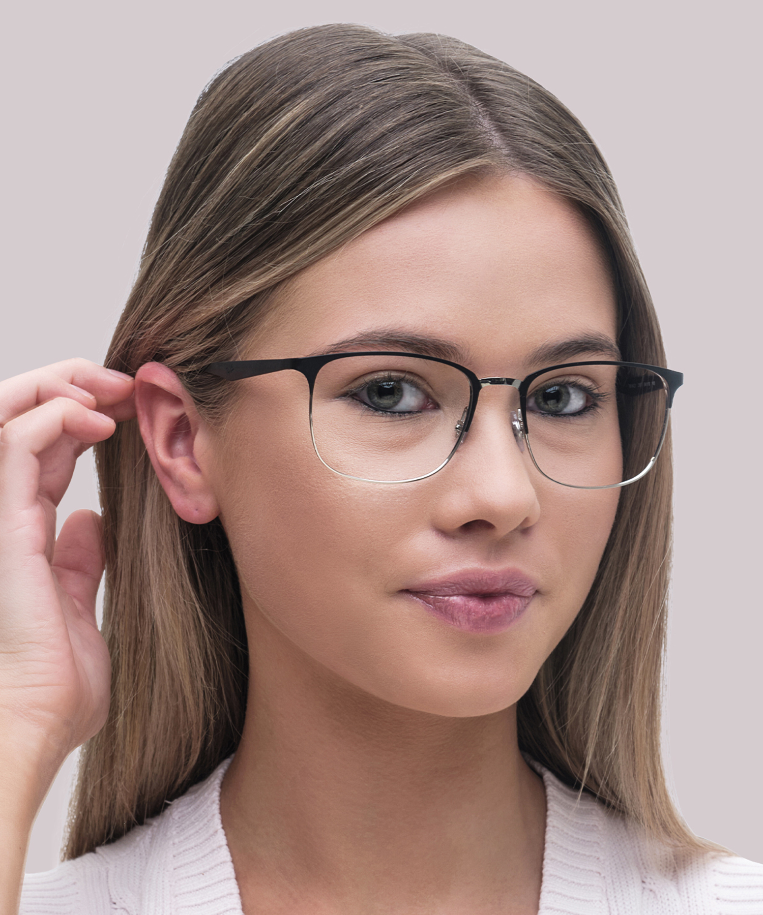 RB6421 Black On Silver MetalEyeglass Frames for Women for Glasses Direct