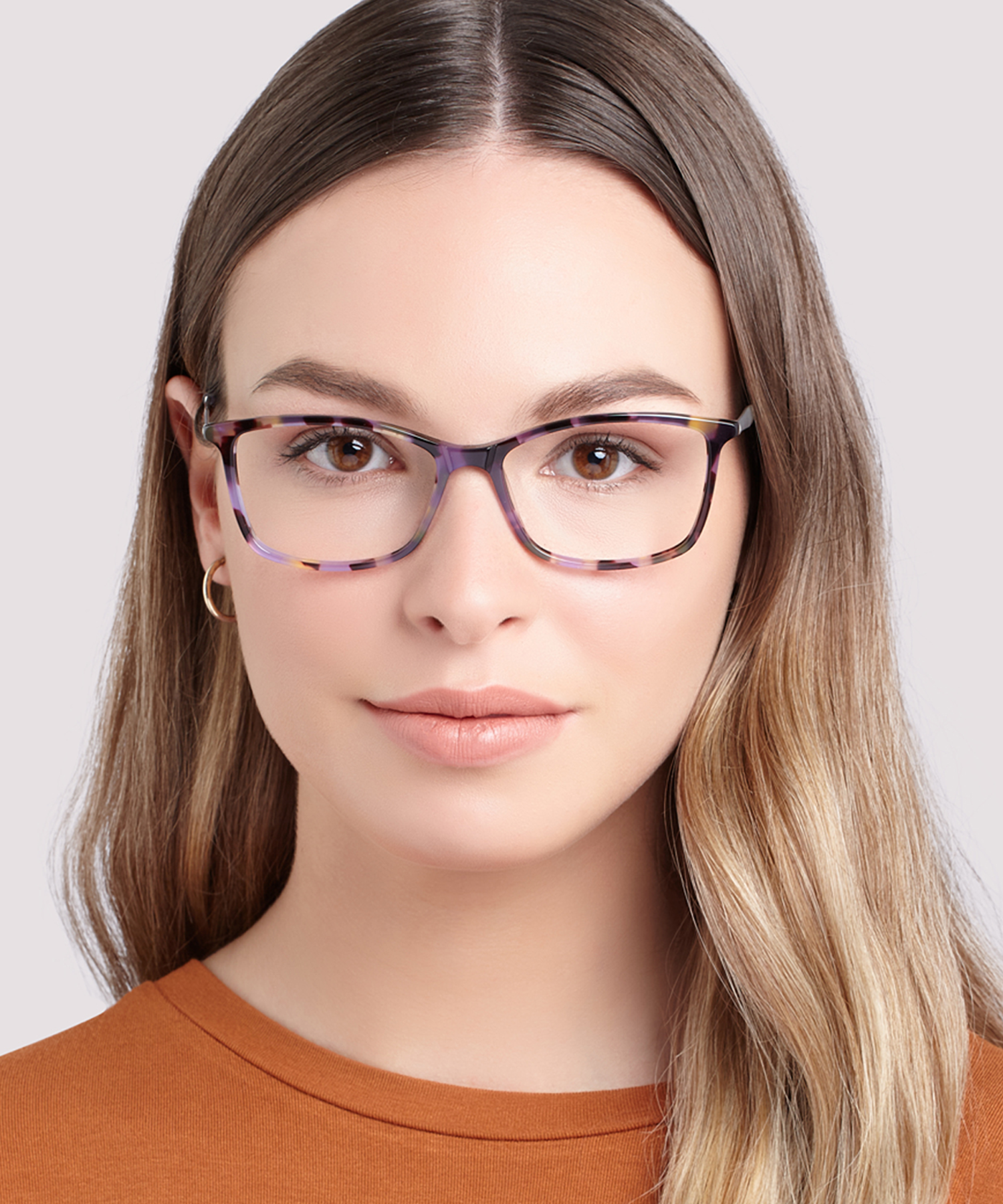 Aviana Purple Havana & Silver AcetateEyeglass Frames for Women for Glasses Direct