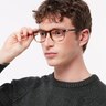 PO3344V Striped Brown AcetateEyeglass Frames for Men for Glasses Direct