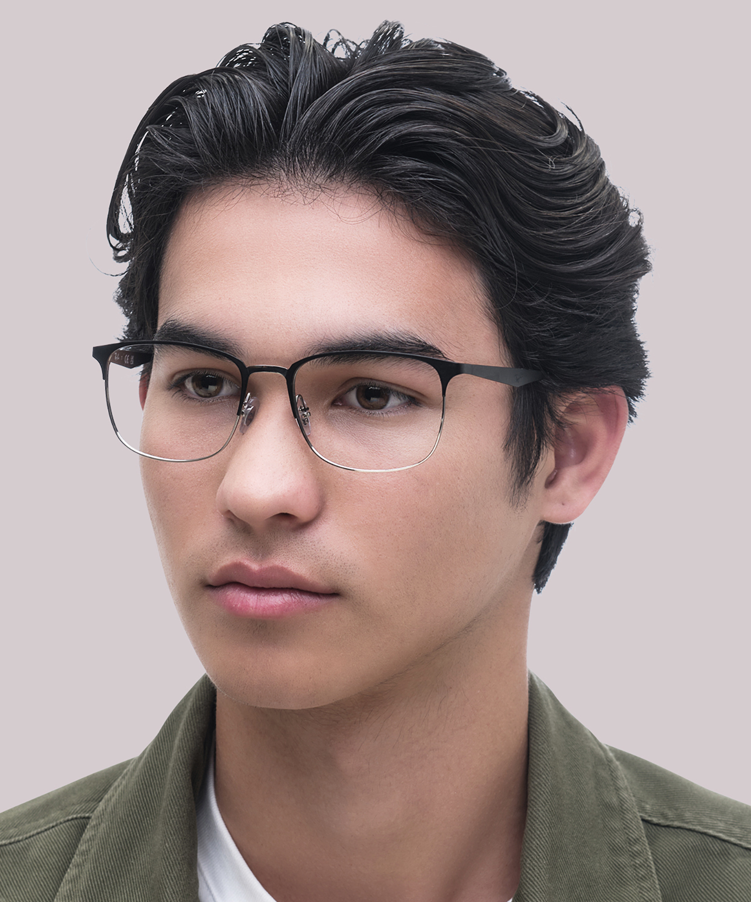 RB6421 Black On Silver MetalEyeglass Frames for Men for Glasses Direct