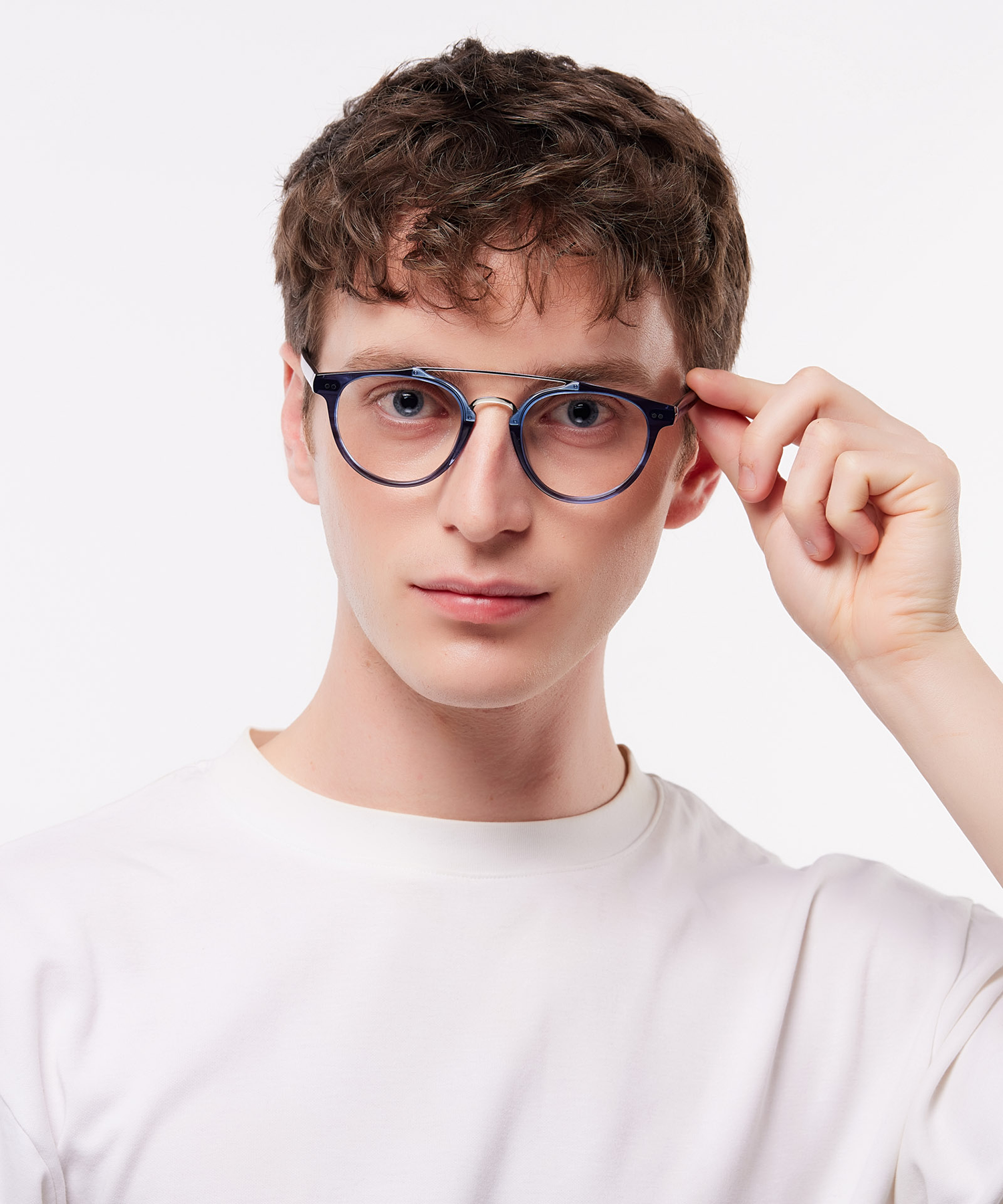 Keaton Havana Blue & Silver AcetateEyeglass Frames for Men for Glasses Direct