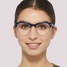 Greenford Navy Blue MetalEyeglass Frames for Women for Glasses Direct