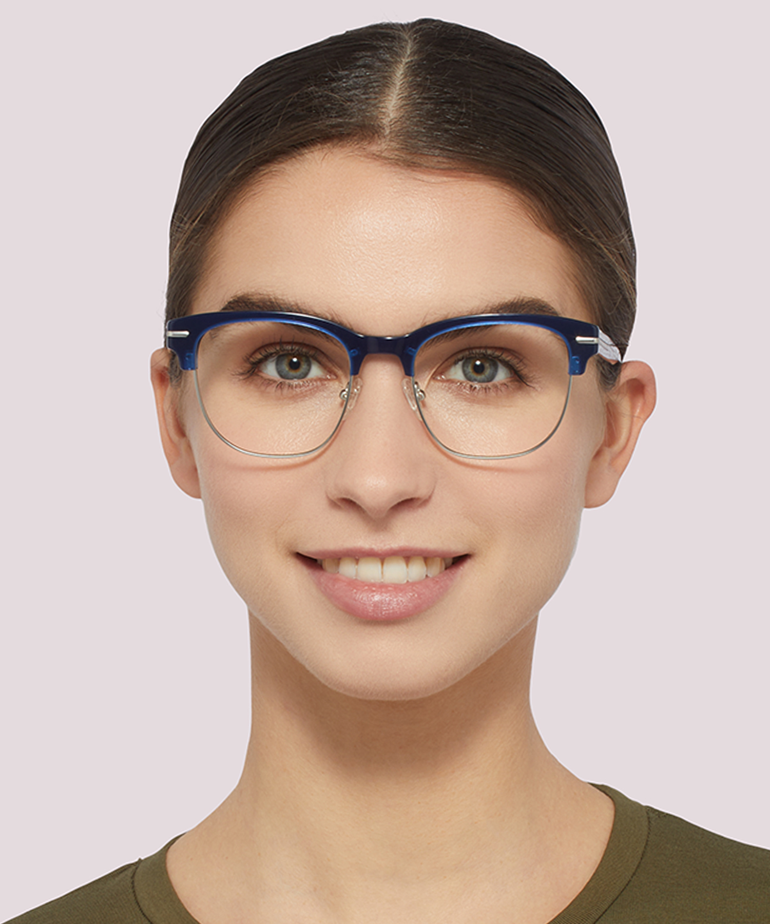 Greenford Navy Blue MetalEyeglass Frames for Women for Glasses Direct