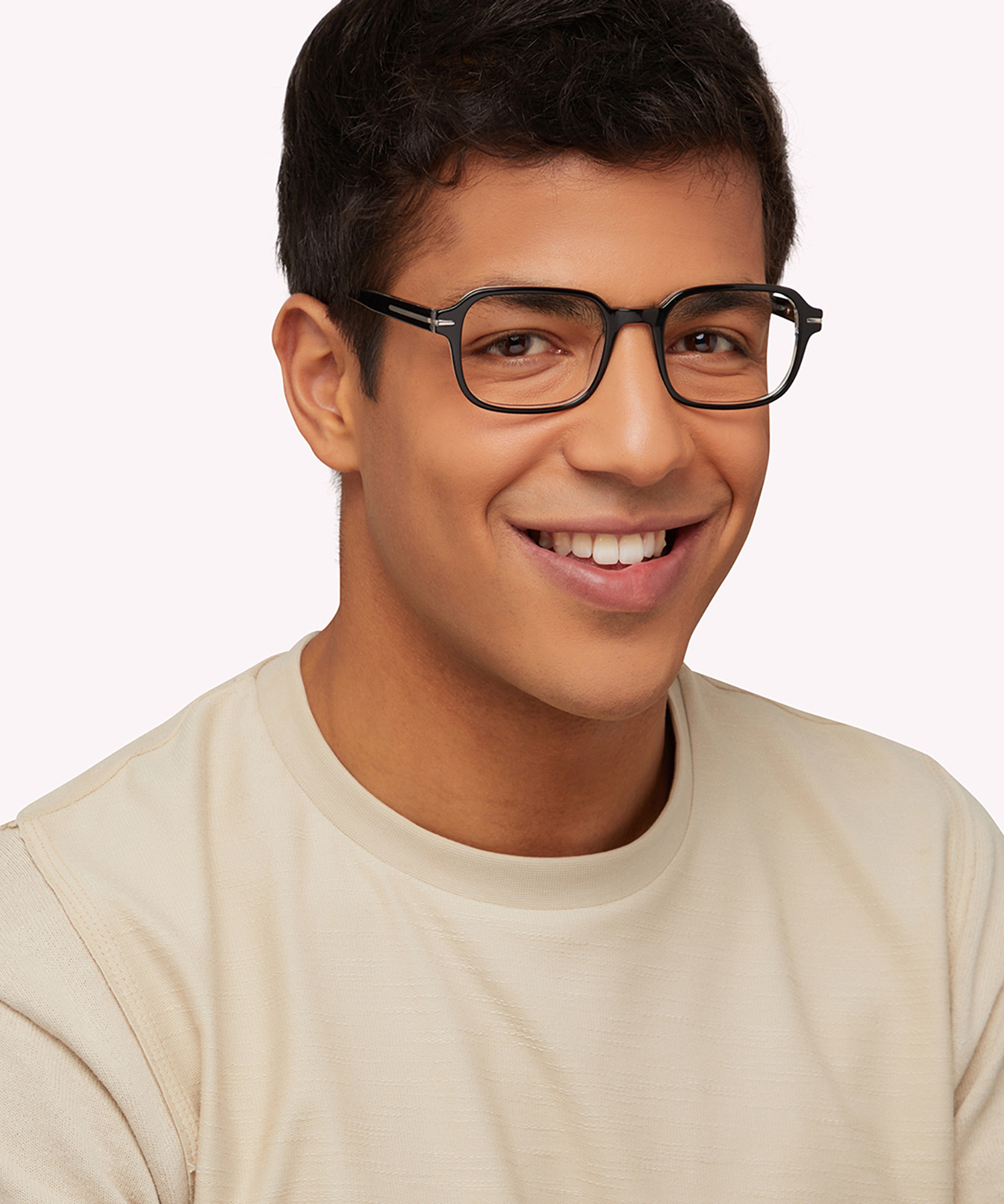 Dollis Shiny Black Crystal AcetateEyeglass Frames for Men for Glasses Direct