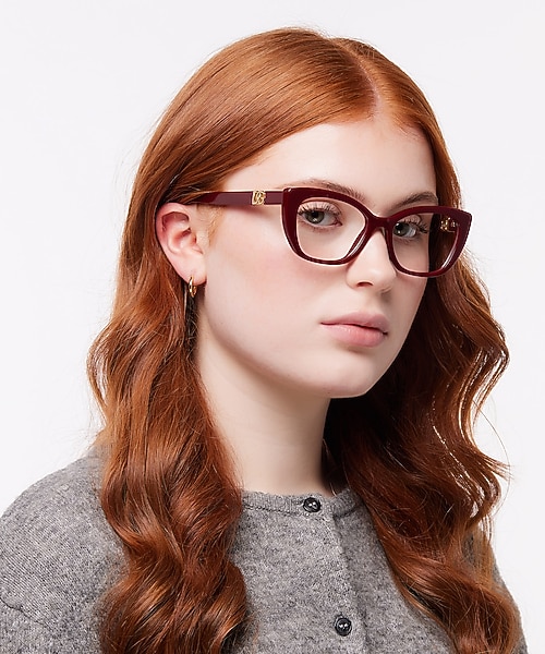 DG3398 Bordeaux AcetateEyeglass Frames for Women for Glasses Direct