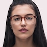 ZEROSEVEN Honey AcetateEyeglass Frames for Women for Glasses Direct