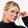 Kenna Gold & Light Pink MetalEyeglass Frames for Women for Glasses Direct