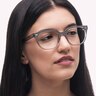 Hanwell Grey Wood & Crystal Grey AcetateEyeglass Frames for Women for Glasses Direct